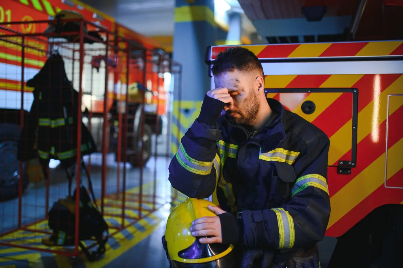 Exhausted Firefighter
