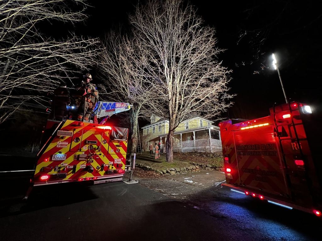 Fire crews from Lunenburg and District and Mahone Bay on a night call